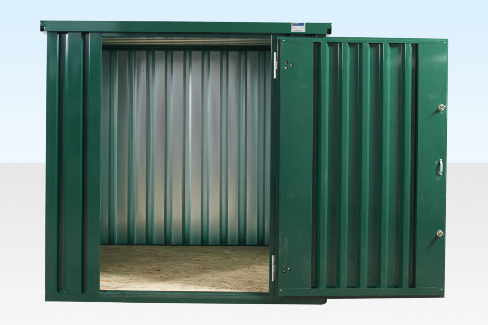 FLAT PACKED METAL STORAGE CONTAINER (POWDER COATED) 1 FLAT PACKED METAL STORAGE CONTAINER (POWDER COATED)