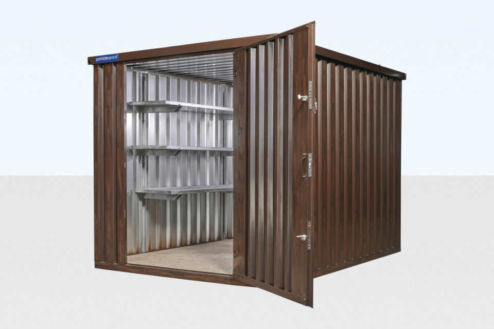 WOOD-EFFECT FLAT PACKED STORAGE CONTAINER 4M X 2.1M 1 WOOD-EFFECT FLAT PACKED STORAGE CONTAINER 4M X 2.1M