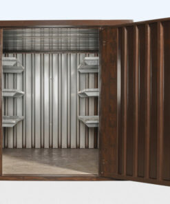 WOOD-EFFECT FLAT PACKED STORAGE CONTAINER 2M X 2.1M