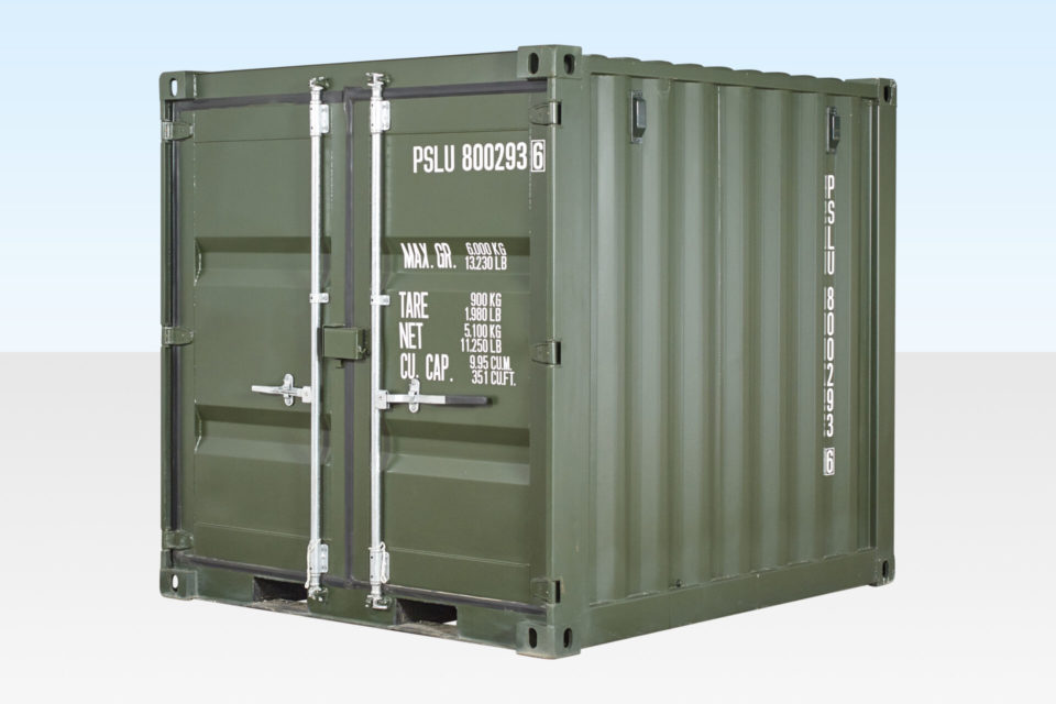 8FT ONE TRIP SHIPPING CONTAINER GREEN 1 8FT ONE TRIP SHIPPING CONTAINER GREEN