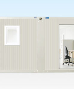 6.5M X 4.6M SIDE LINKED FLAT PACK OFFICE (RAL9002)
